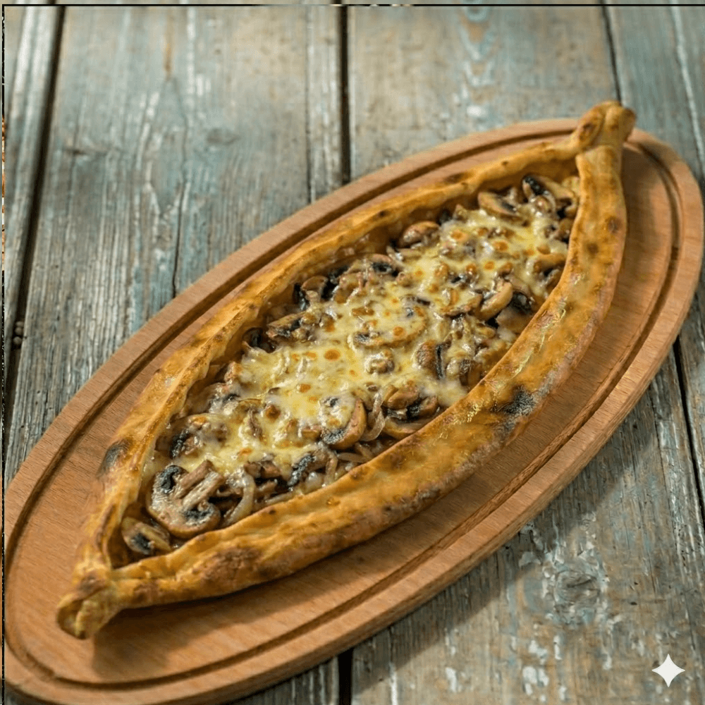 Kaşarlı Mantarlı Pide